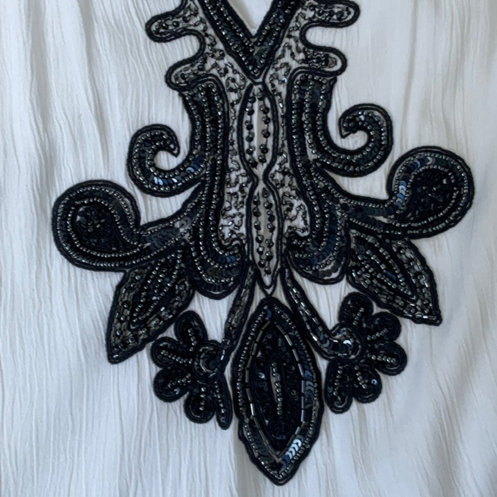 NWT Chico’s Embellished White Gauze Boho Tunic Size M - Picture 8 of 16